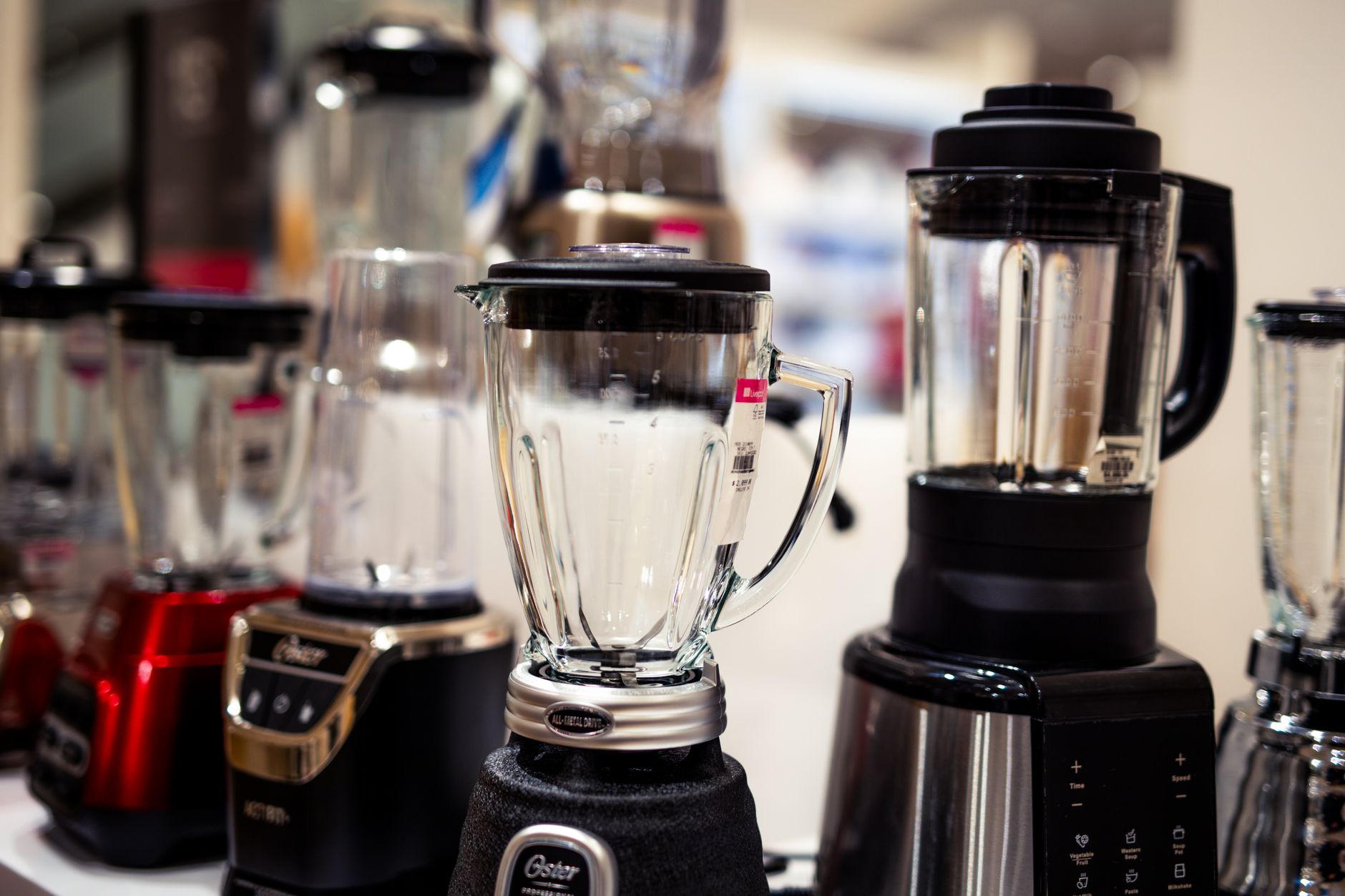 Modern kitchen appliances and blenders