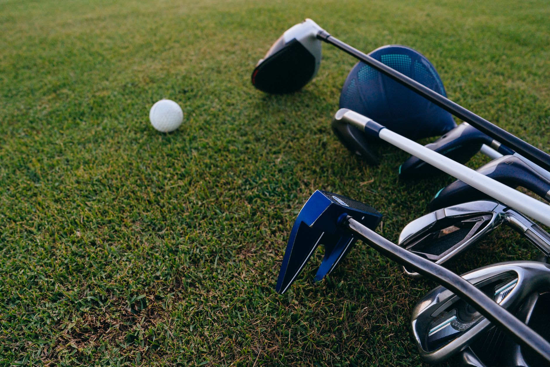 Professional golfer with clubs